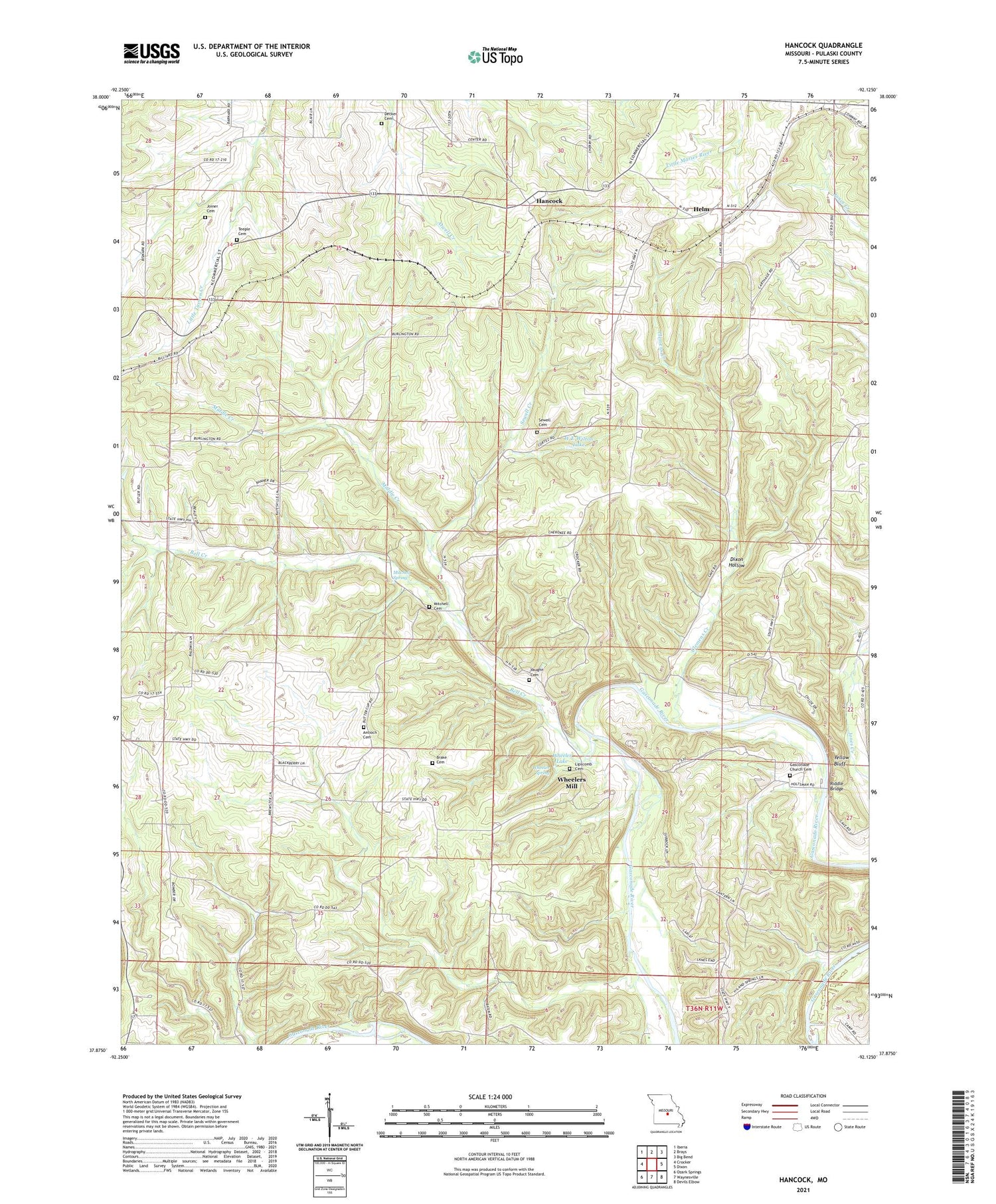 Hancock Missouri US Topo Map Image