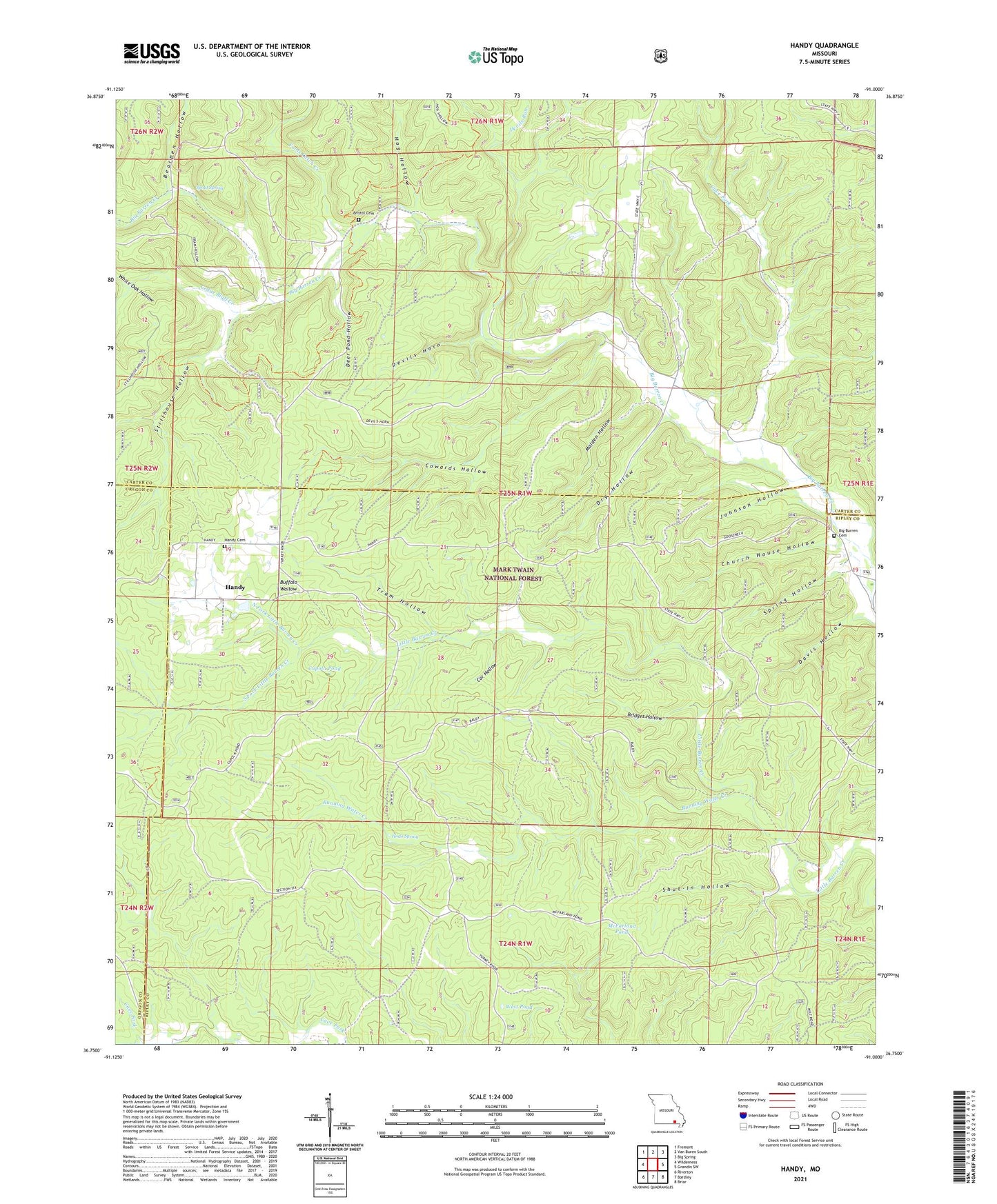 Handy Missouri US Topo Map Image