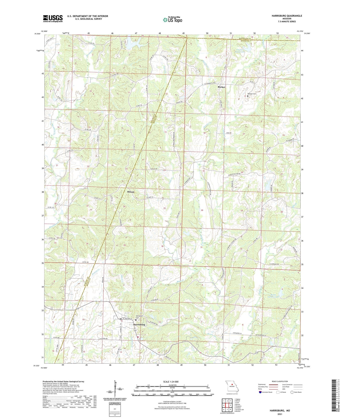 Harrisburg Missouri US Topo Map Image