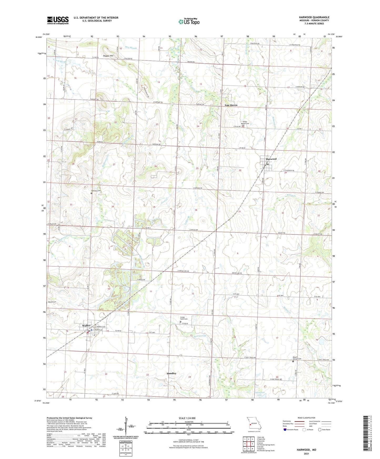 Harwood Missouri US Topo Map Image