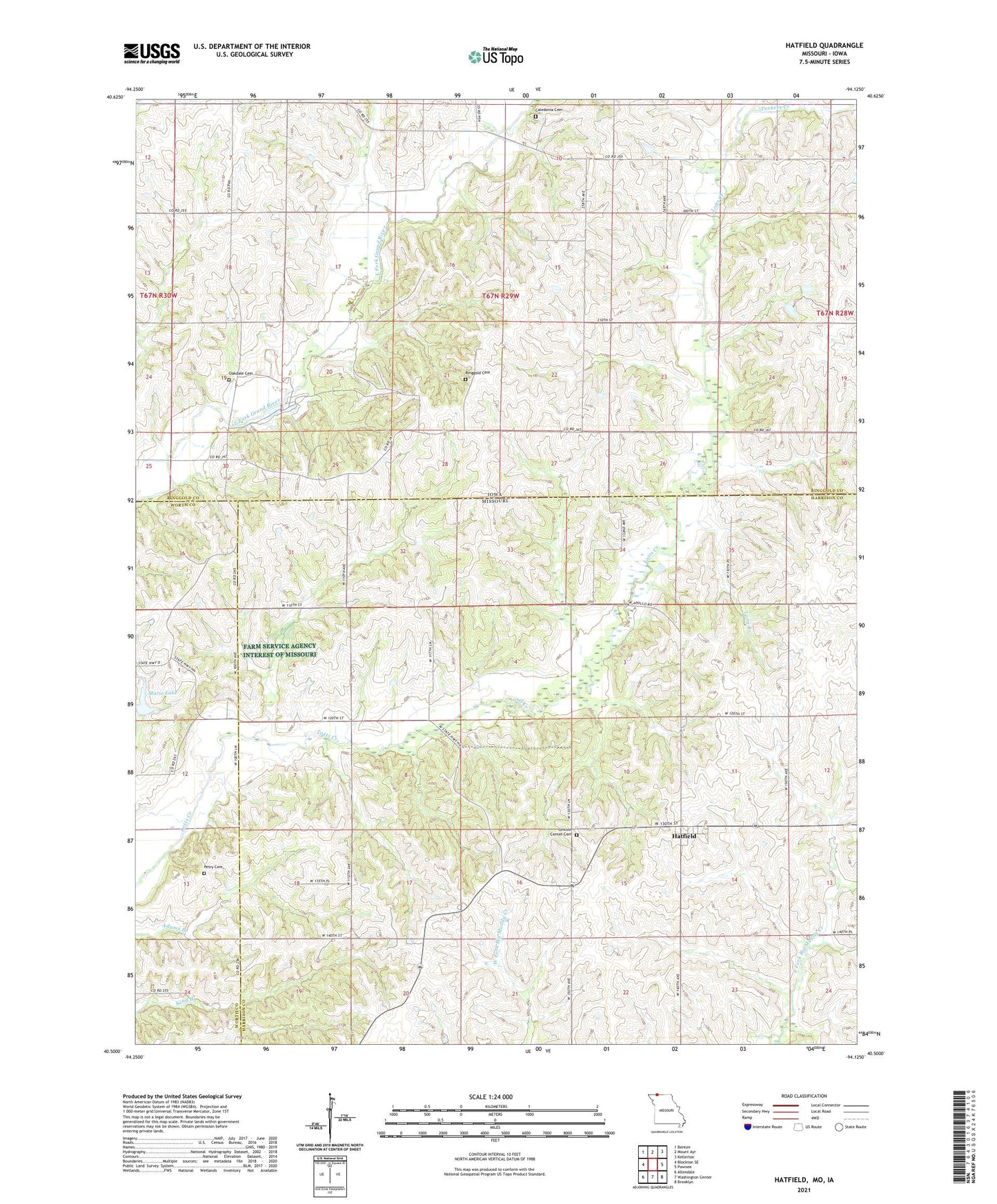 Hatfield Missouri US Topo Map Image