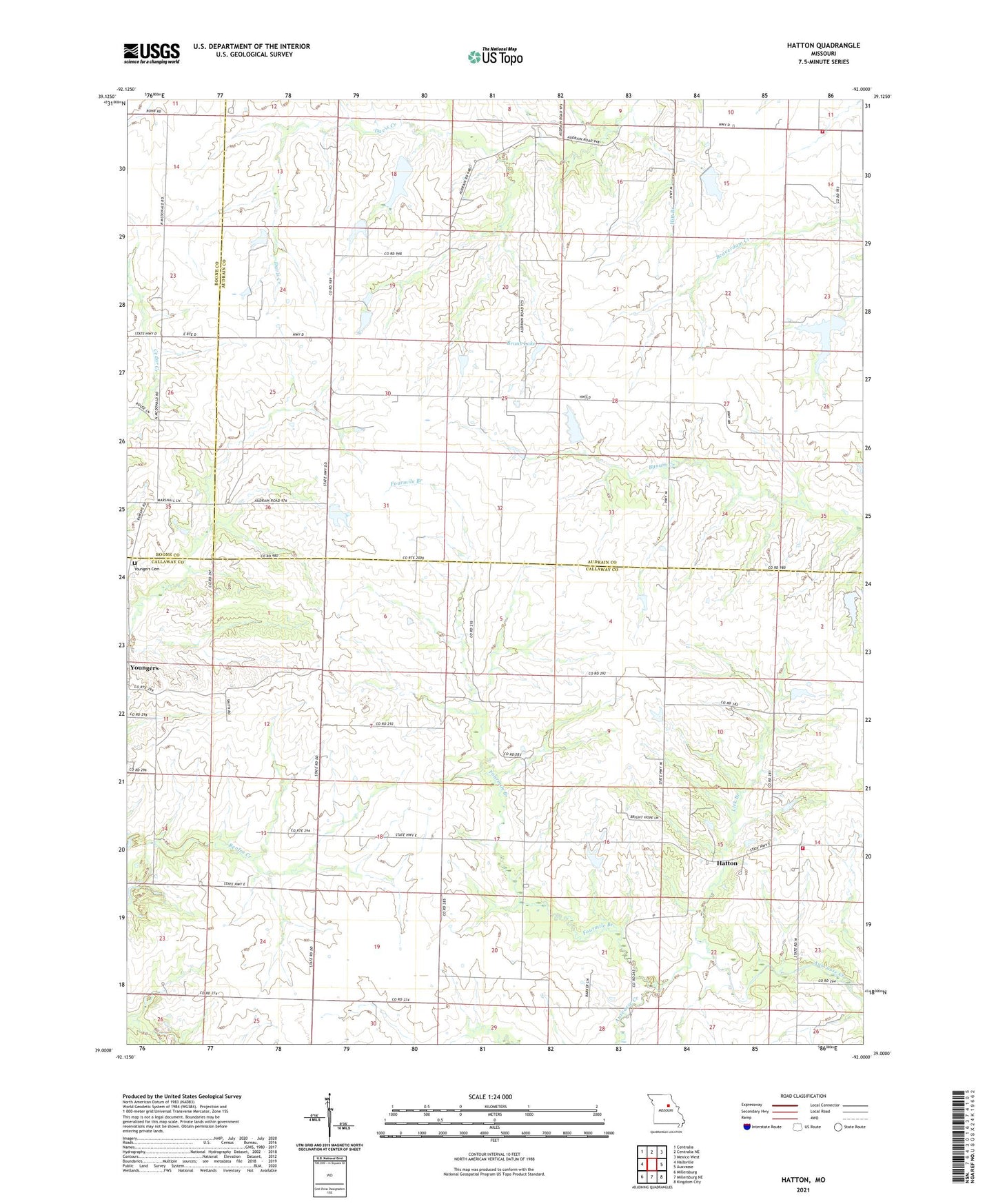 Hatton Missouri US Topo Map Image