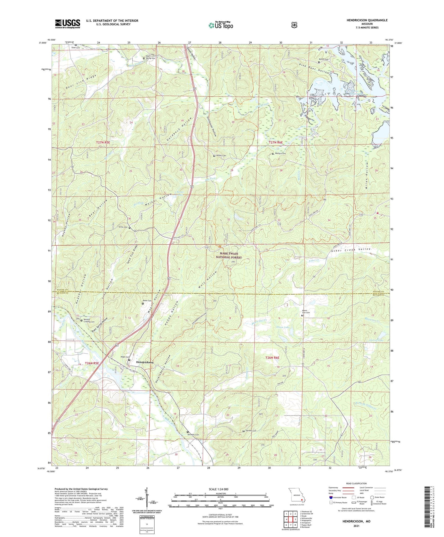 Hendrickson Missouri US Topo Map Image
