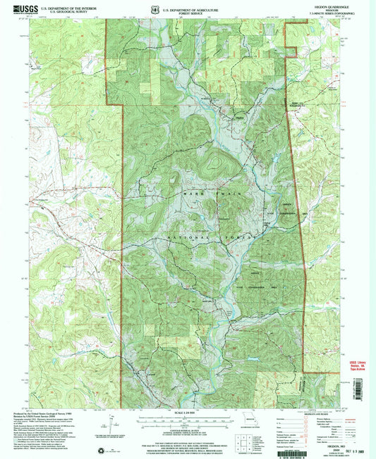 Classic USGS Higdon Missouri 7.5'x7.5' Topo Map Image