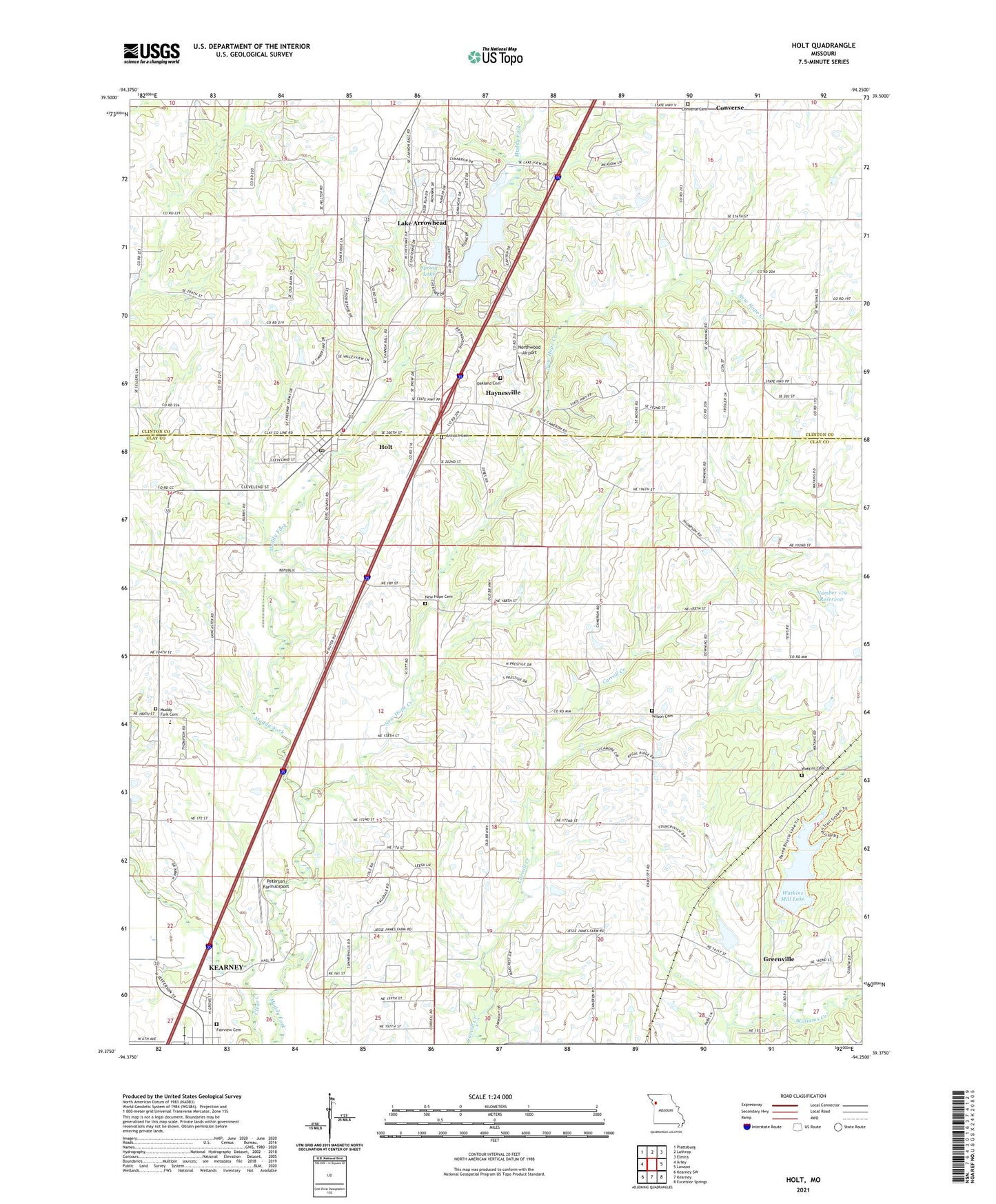 Holt Missouri US Topo Map Image