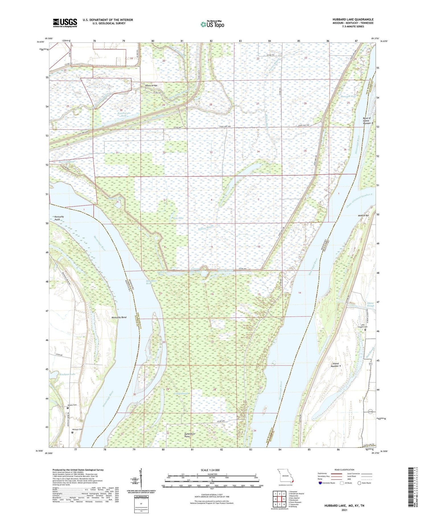 Hubbard Lake Missouri US Topo Map Image