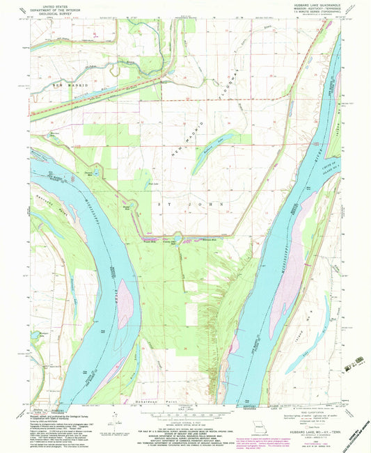 Classic USGS Hubbard Lake Missouri 7.5'x7.5' Topo Map Image