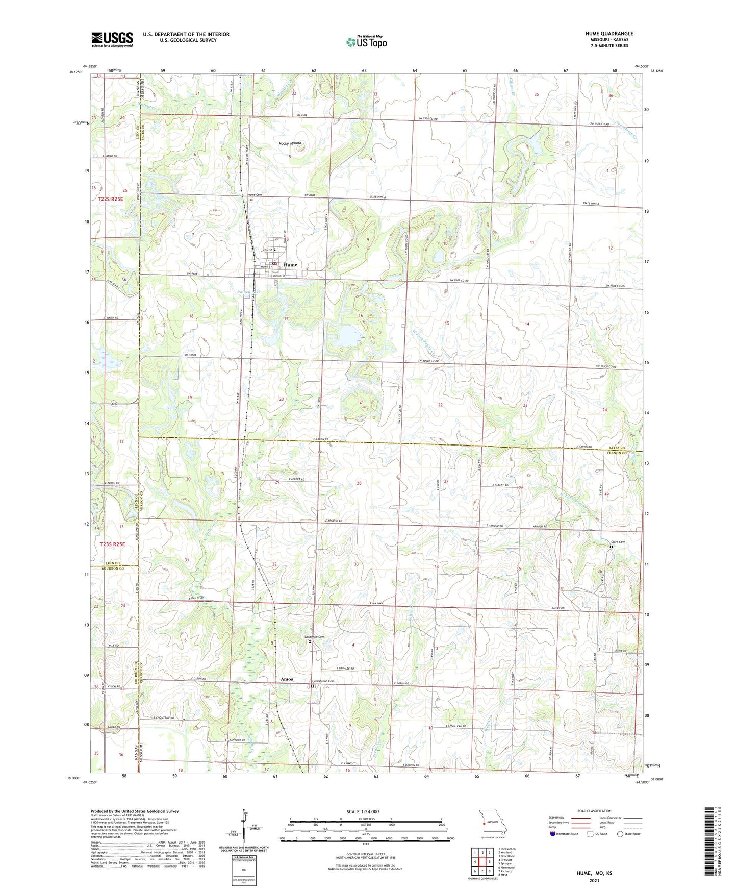 Hume Missouri US Topo Map Image