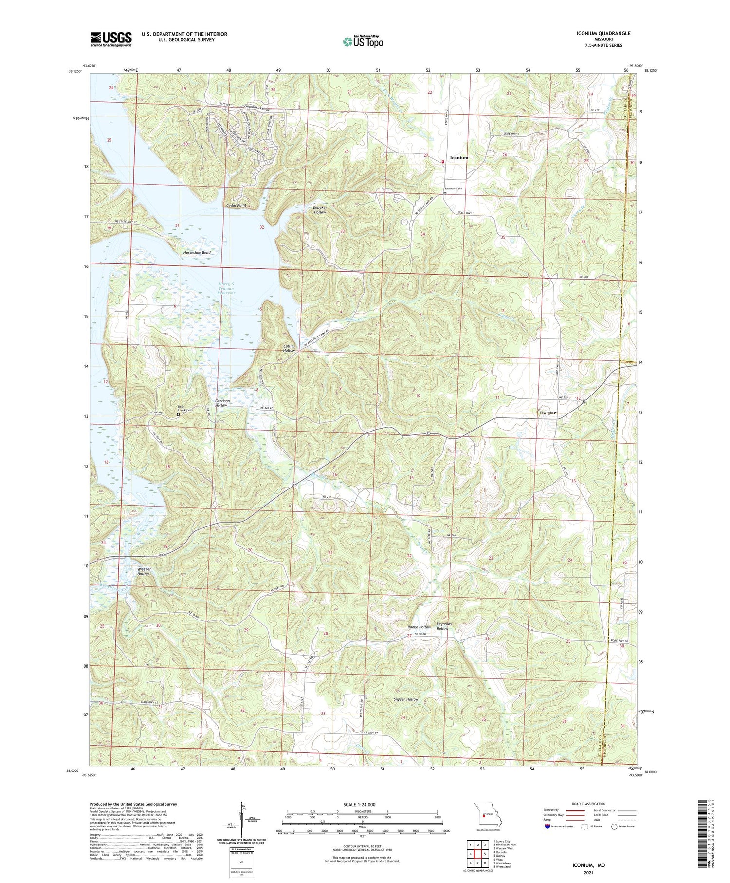 Iconium Missouri US Topo Map Image