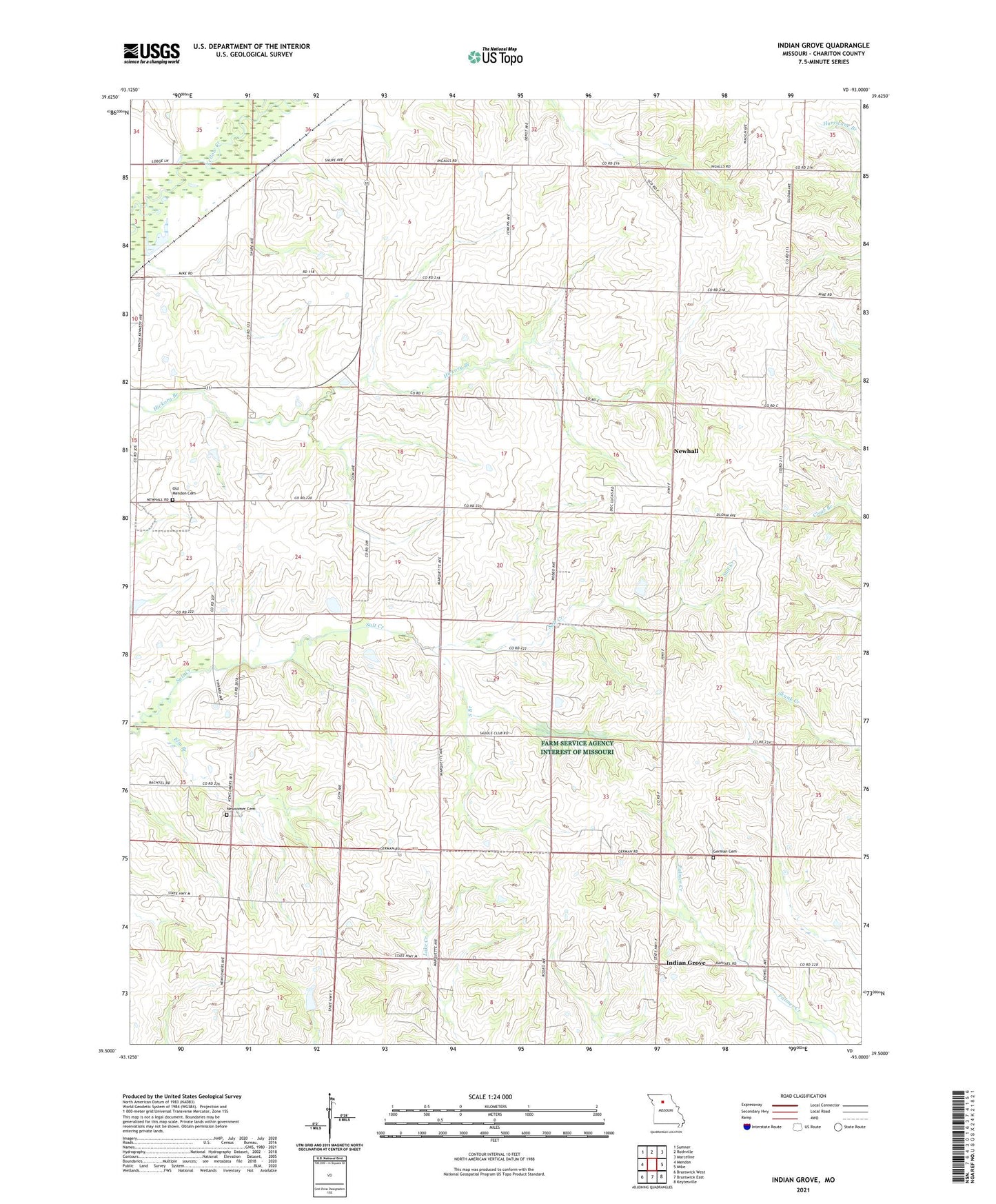 Indian Grove Missouri US Topo Map Image