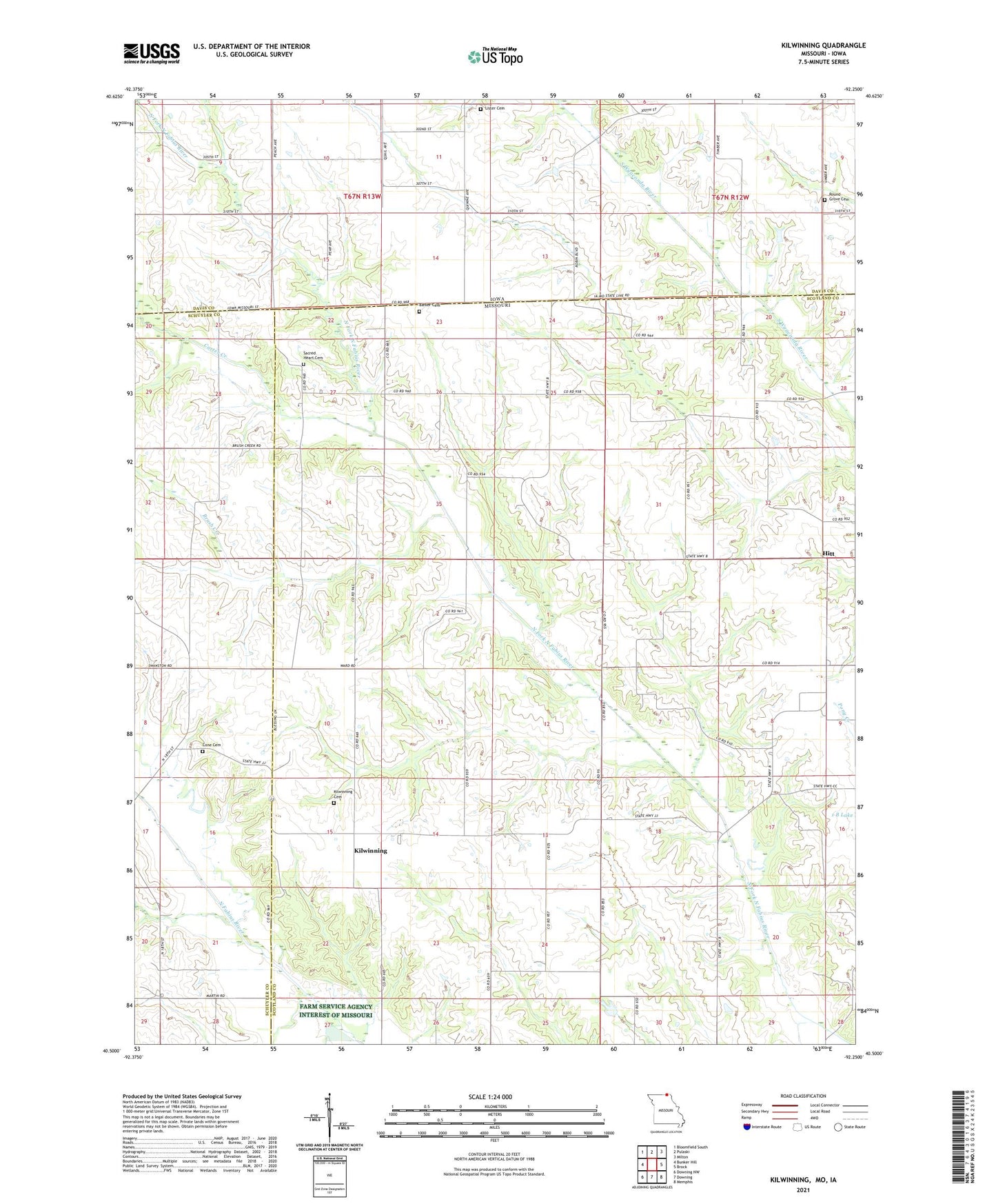 Kilwinning Missouri US Topo Map Image