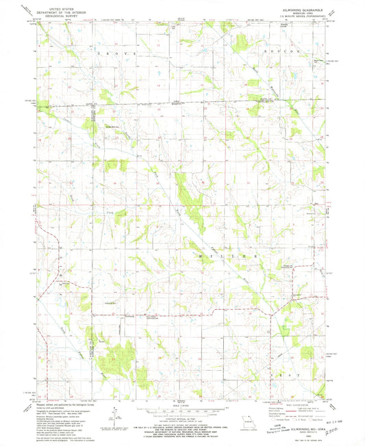 Classic USGS Kilwinning Missouri 7.5'x7.5' Topo Map Image