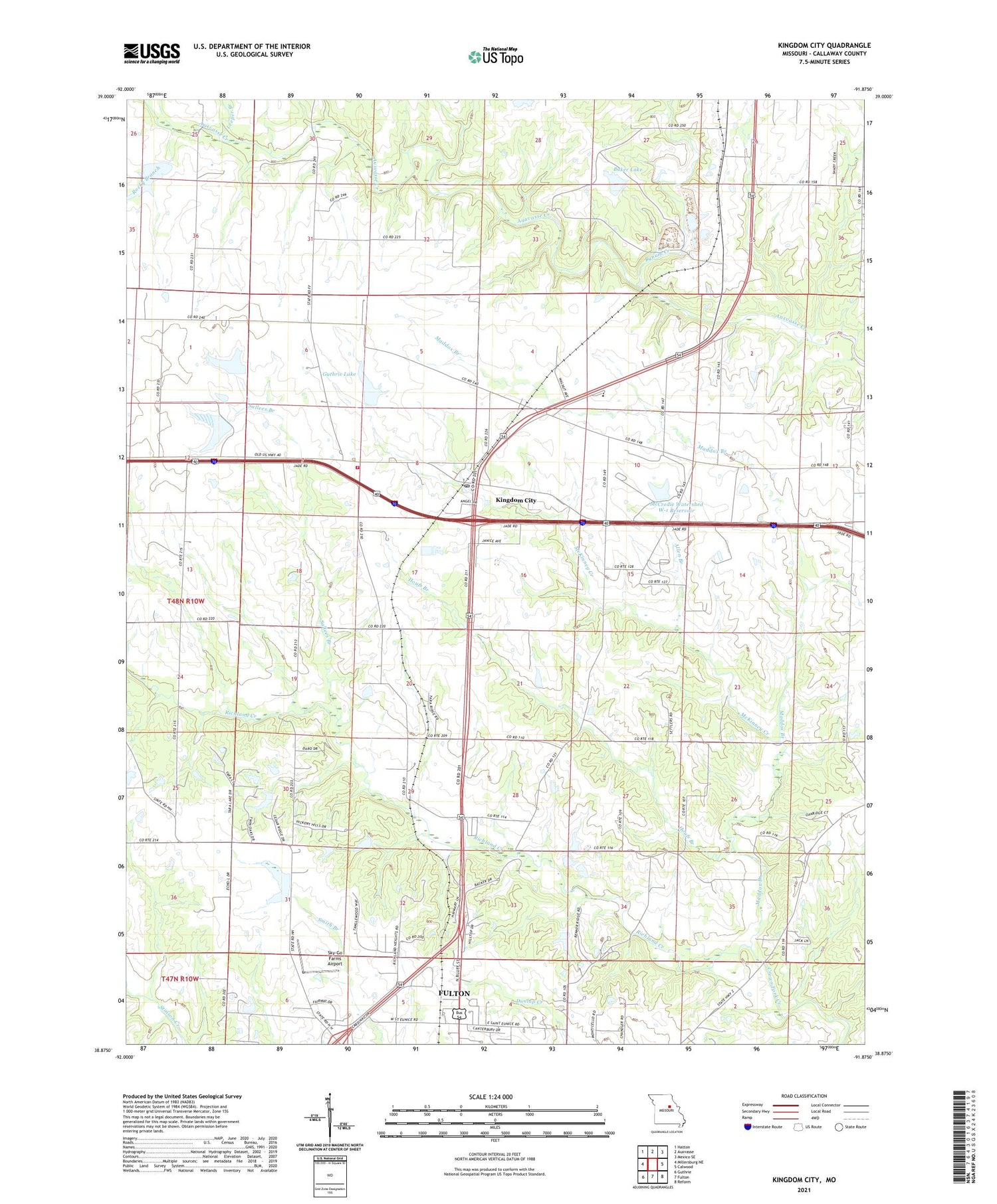 Kingdom City Missouri US Topo Map Image
