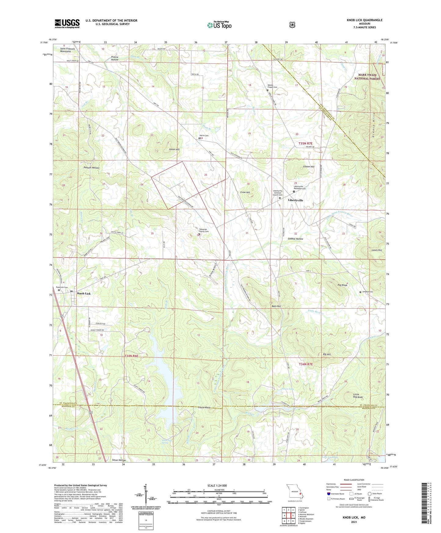 Knob Lick Missouri US Topo Map Image