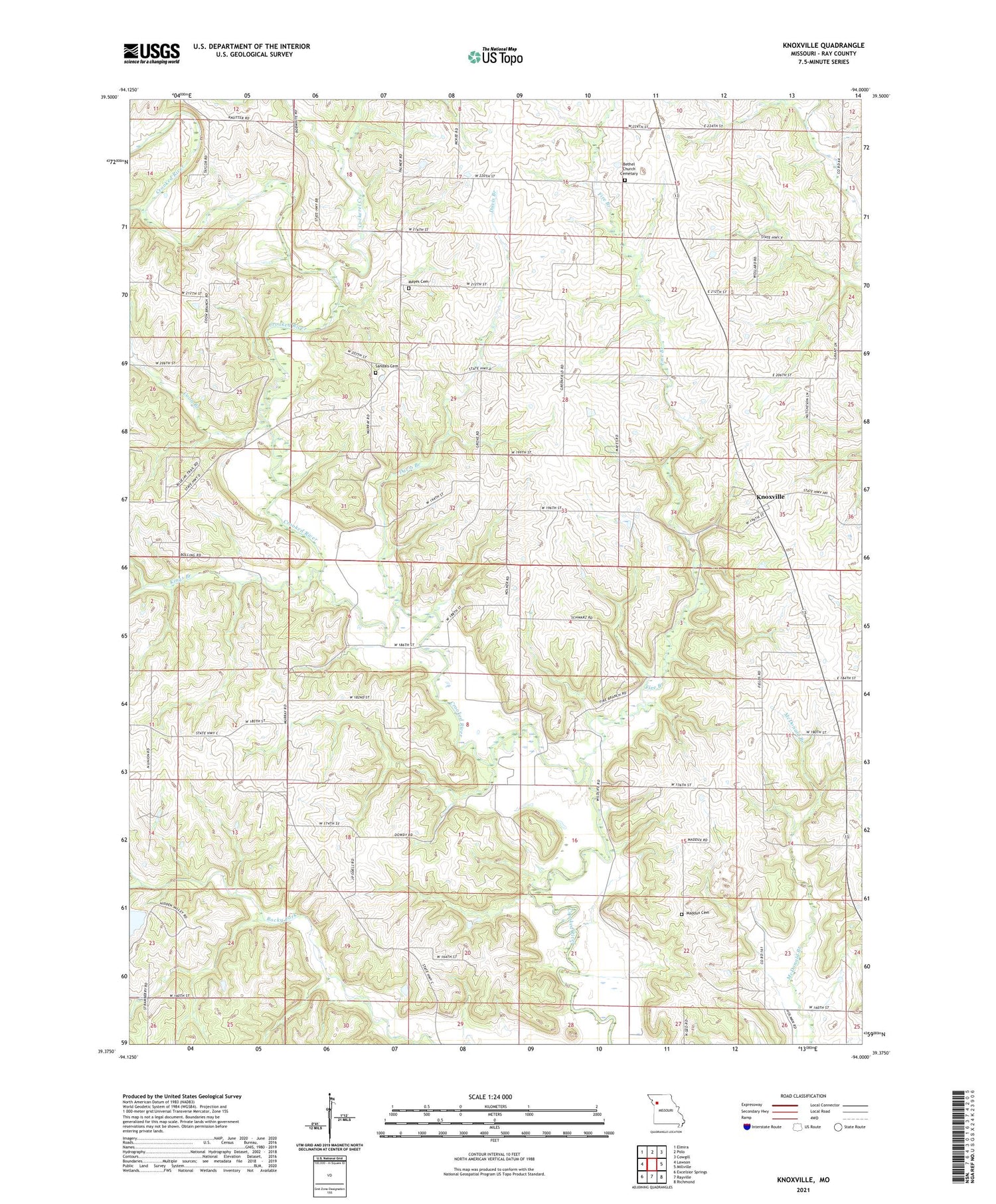 Knoxville Missouri US Topo Map Image
