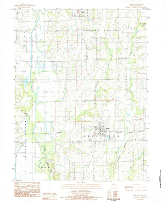 Classic USGS Laclede Missouri 7.5'x7.5' Topo Map Image