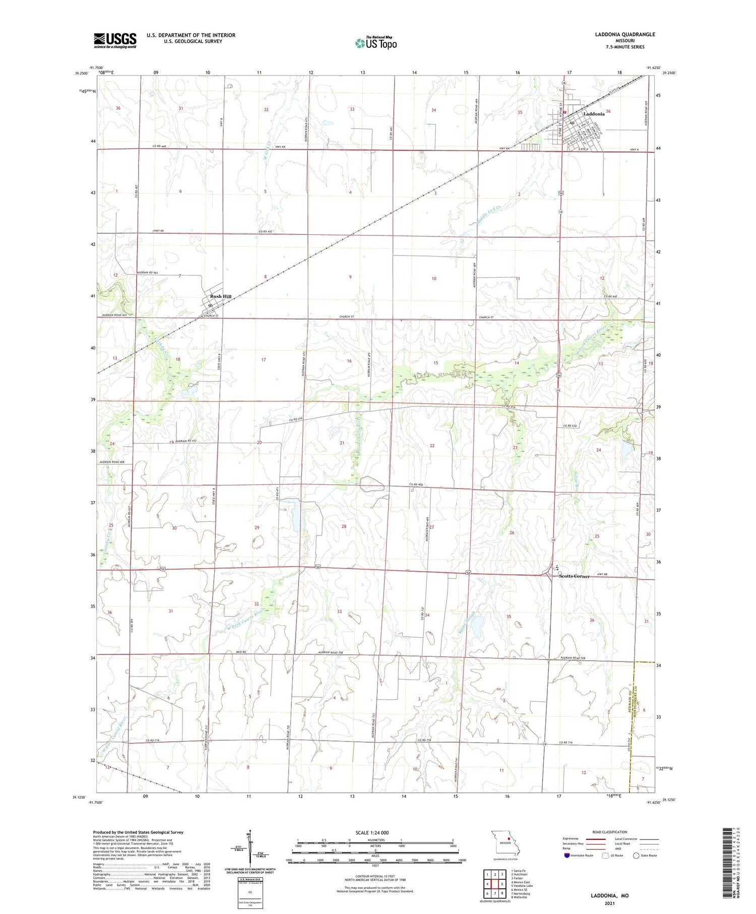 Laddonia Missouri US Topo Map Image