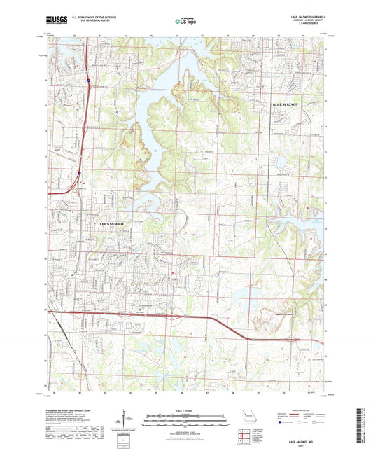 Lake Jacomo Missouri US Topo Map Image