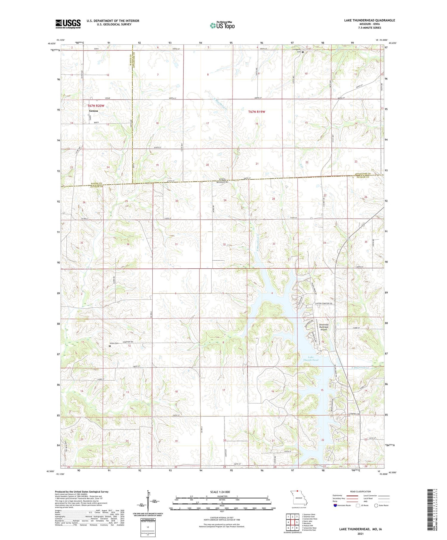Lake Thunderhead Missouri US Topo Map Image