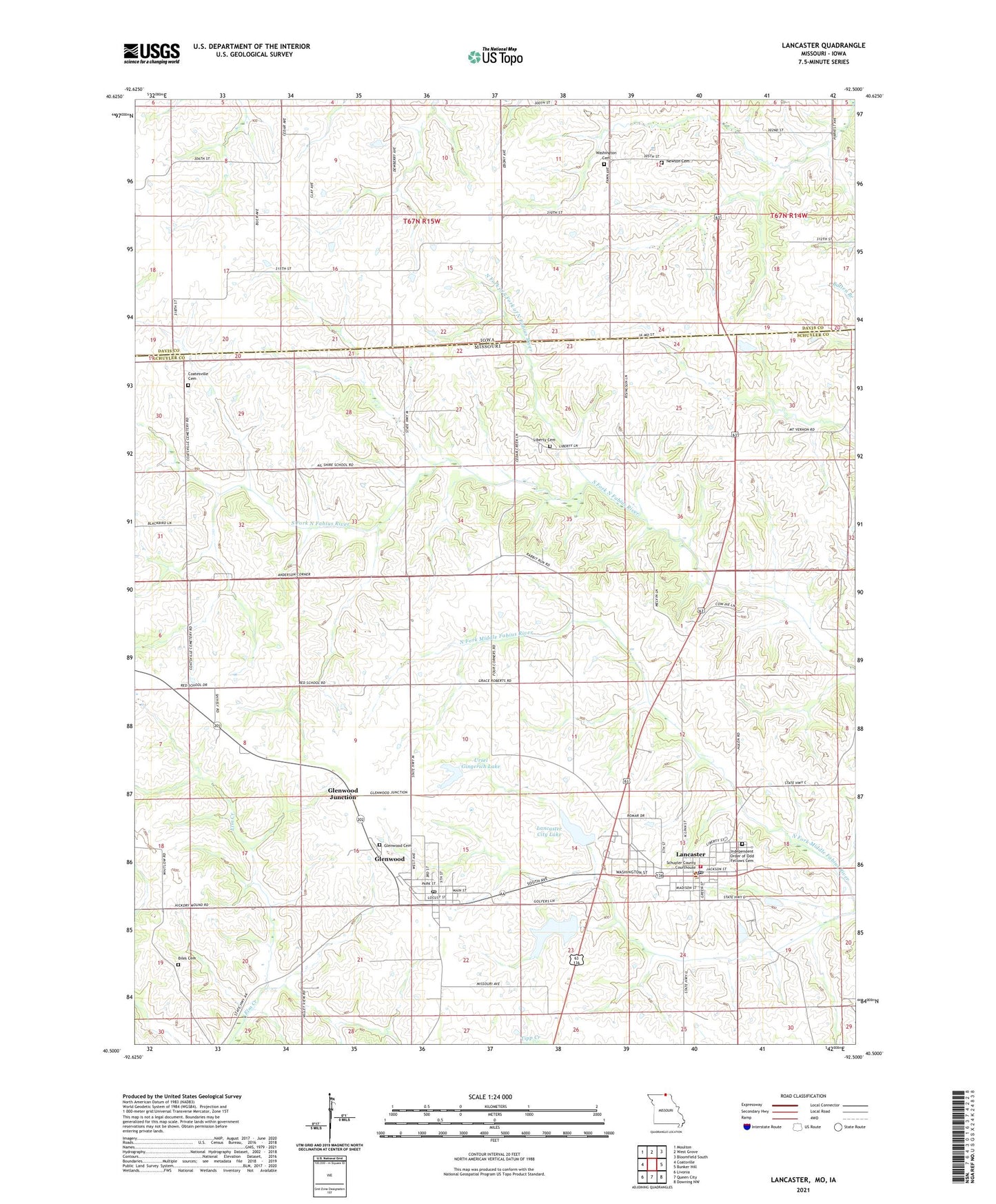 Lancaster Missouri US Topo Map Image
