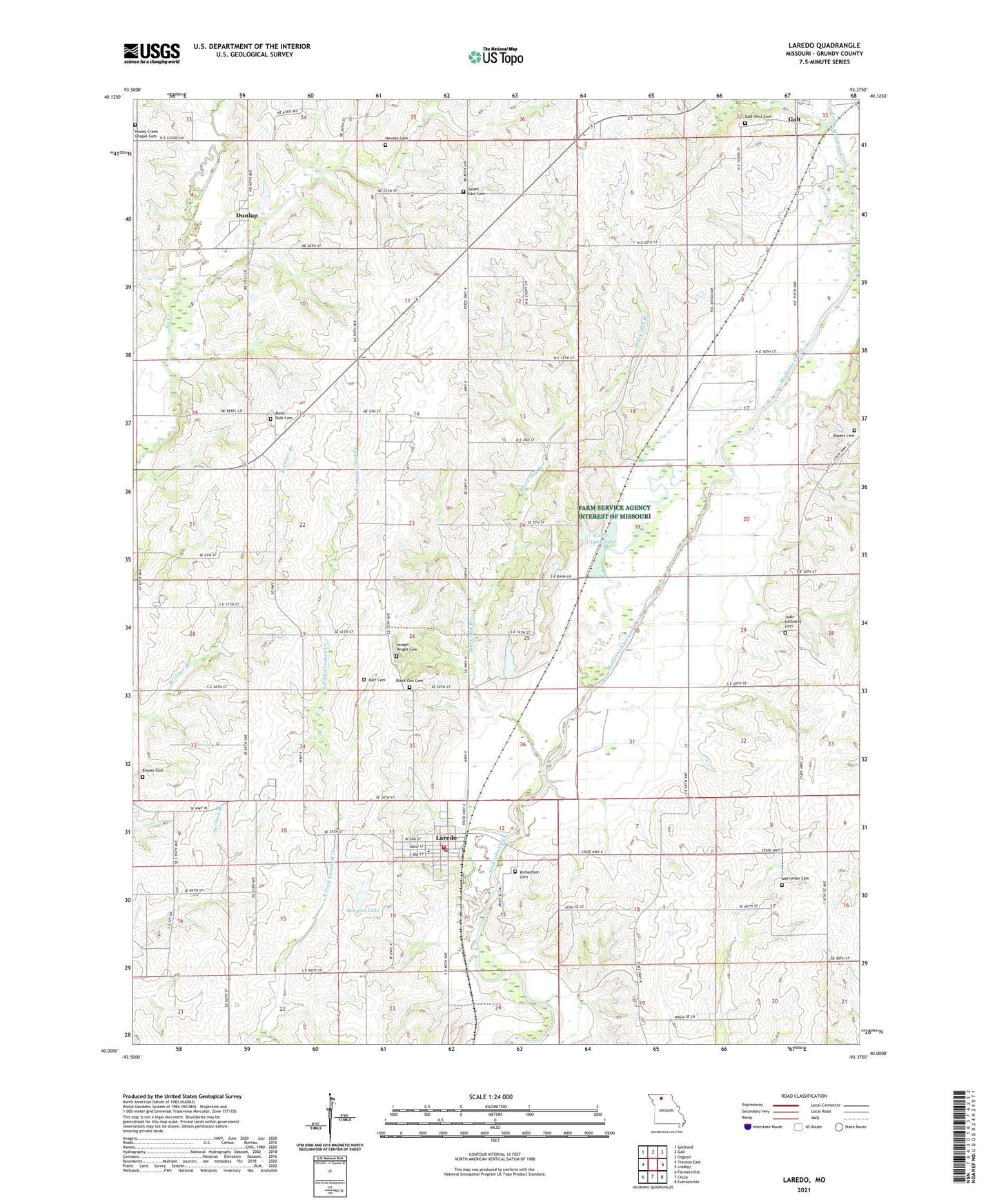 Laredo Missouri US Topo Map Image