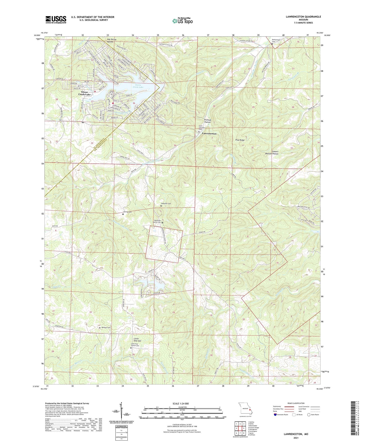 Lawrenceton Missouri US Topo Map Image