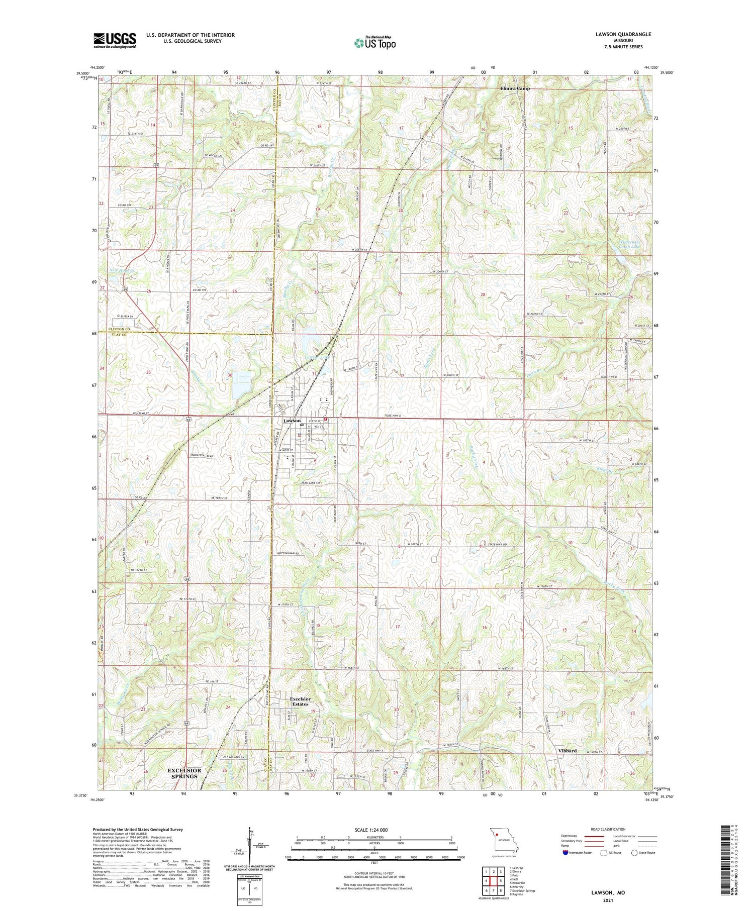 Lawson Missouri US Topo Map Image