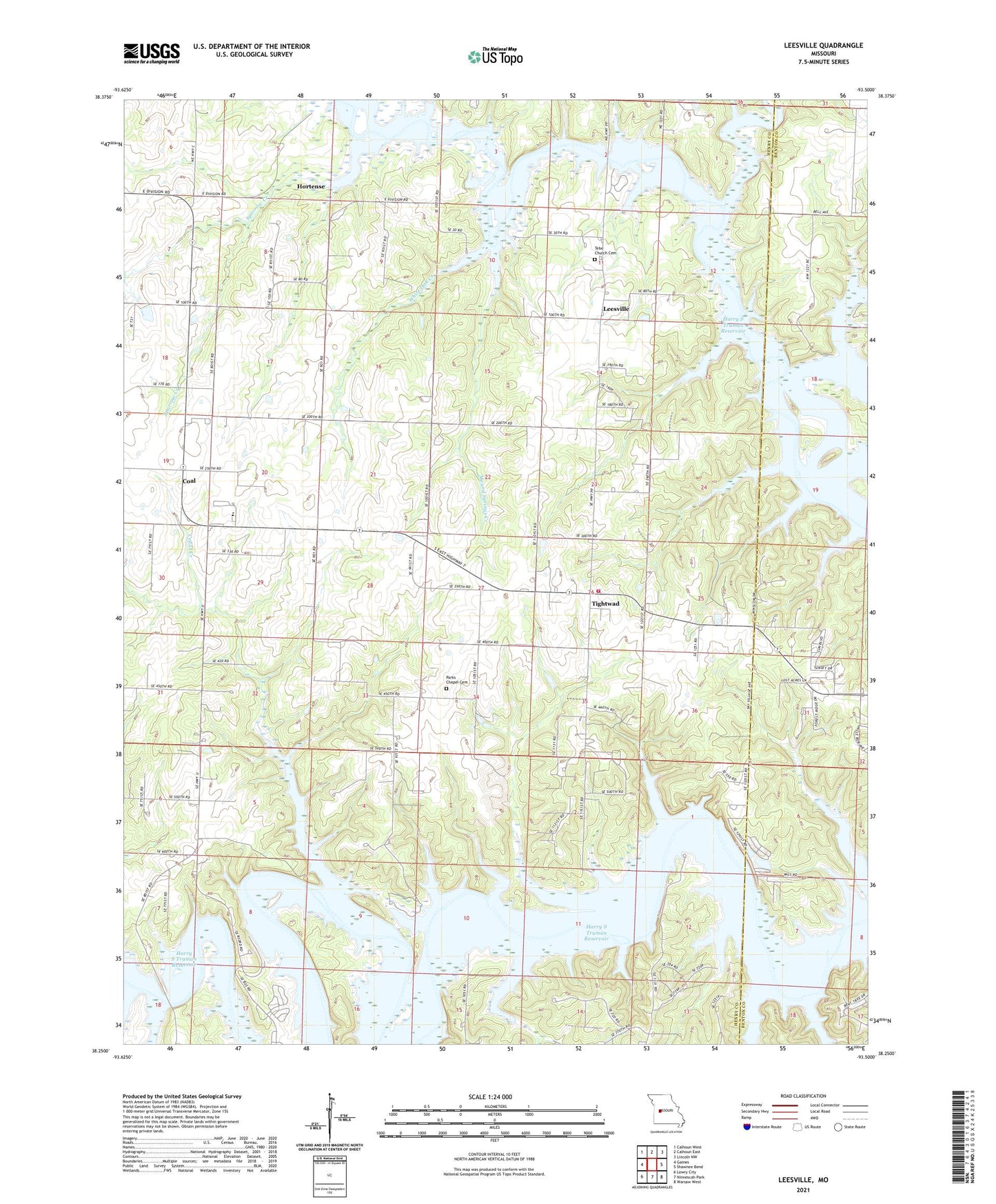 Leesville Missouri US Topo Map Image