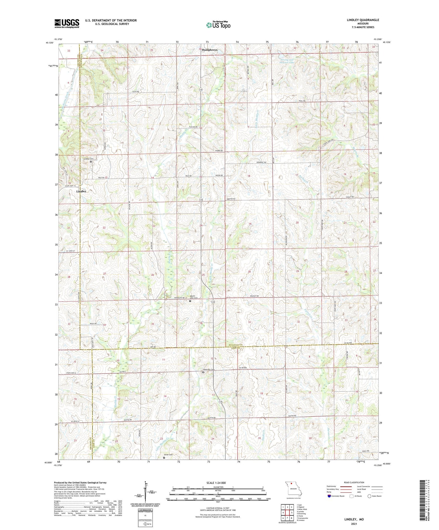 Lindley Missouri US Topo Map Image