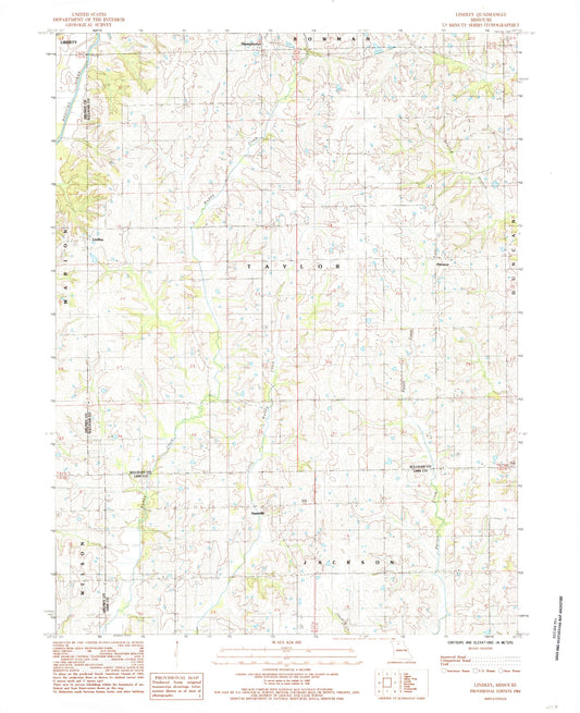 Classic USGS Lindley Missouri 7.5'x7.5' Topo Map Image