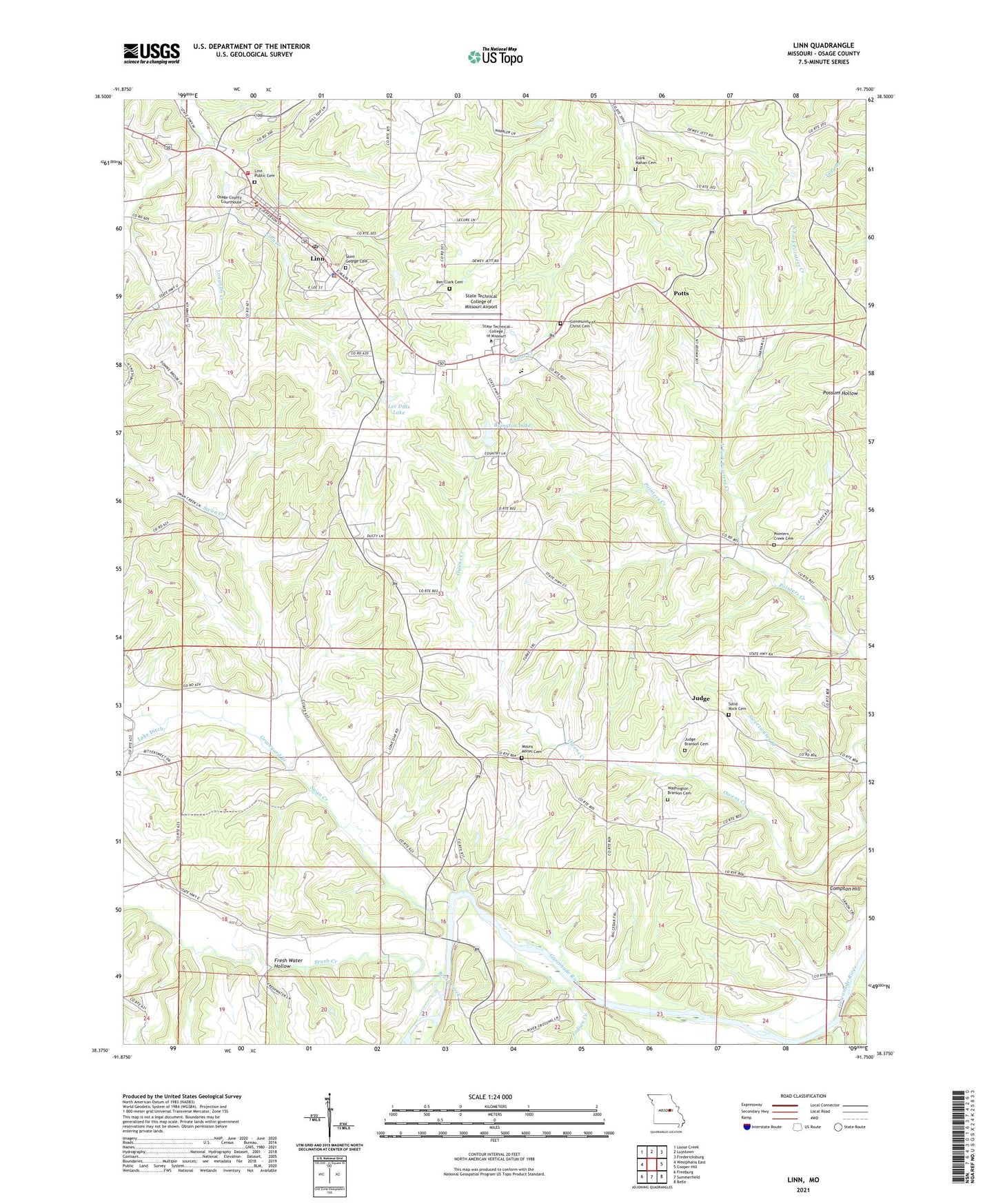 Linn Missouri US Topo Map Image