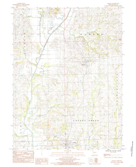 Classic USGS Linneus Missouri 7.5'x7.5' Topo Map Image