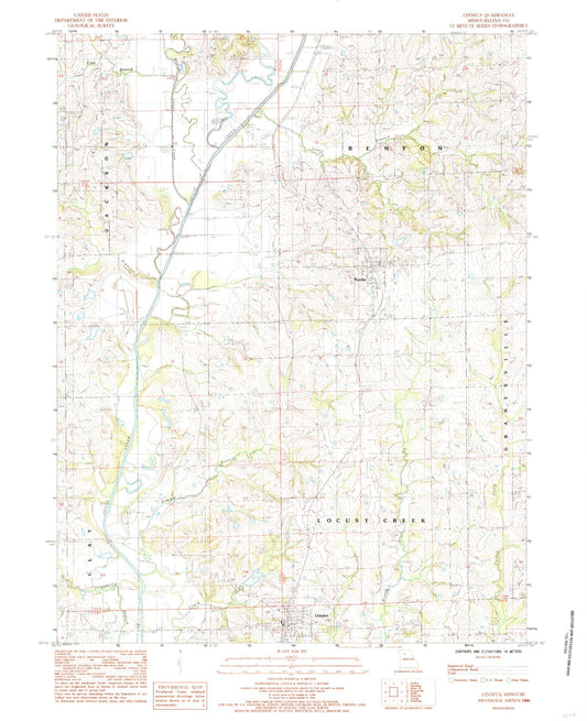 Classic USGS Linneus Missouri 7.5'x7.5' Topo Map Image