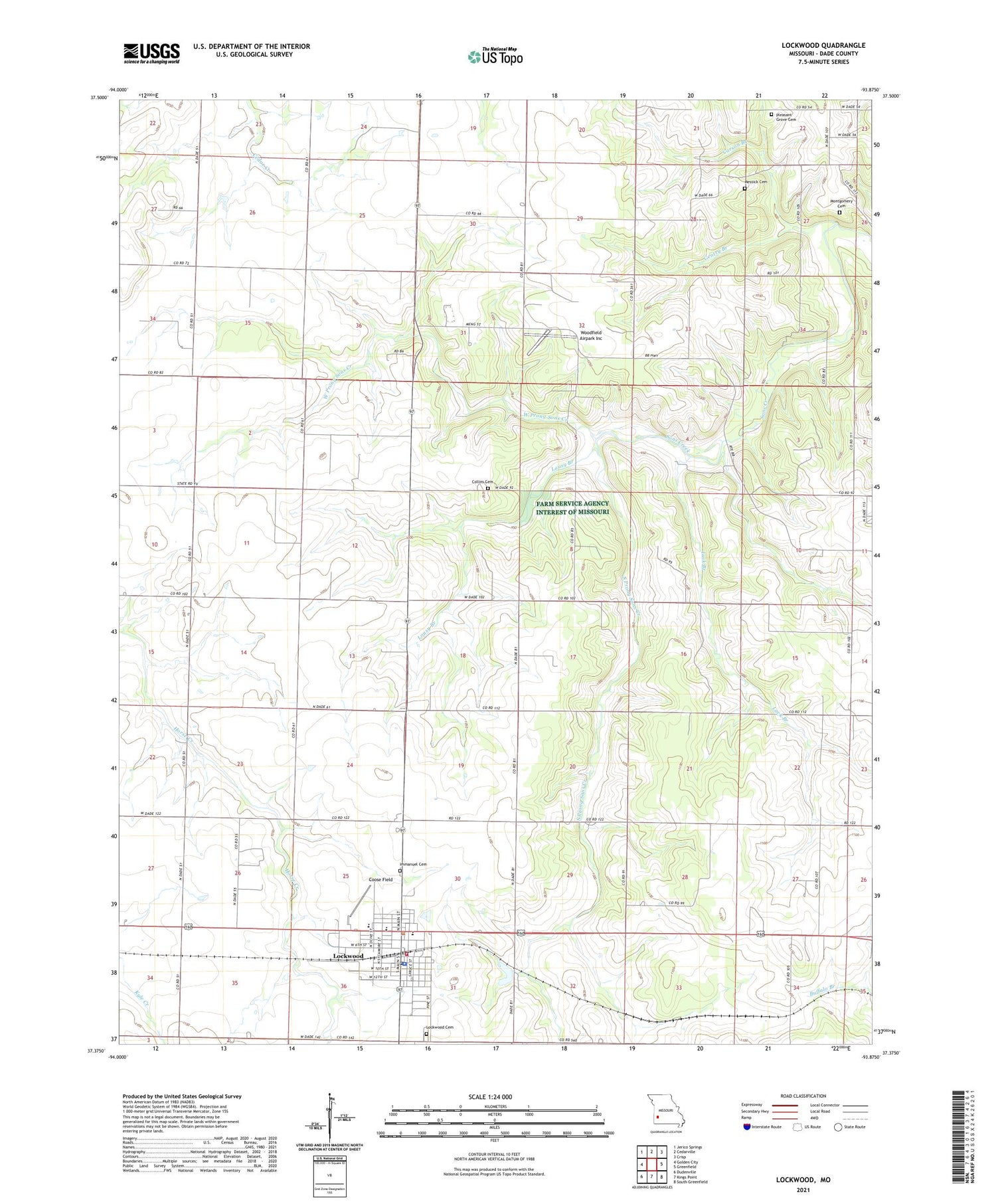 Lockwood Missouri US Topo Map Image