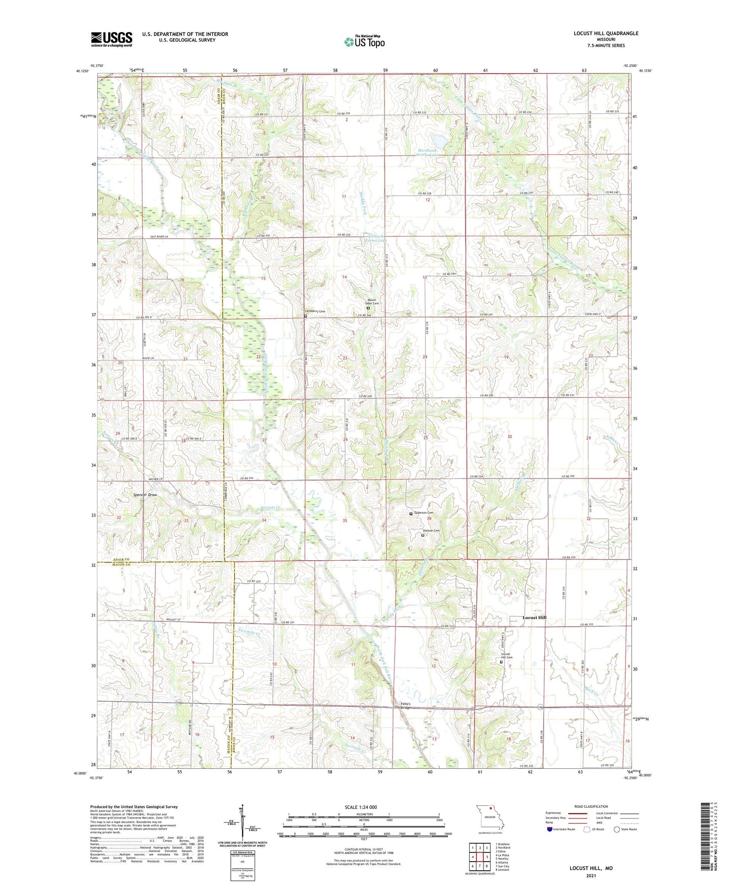 Locust Hill Missouri US Topo Map Image
