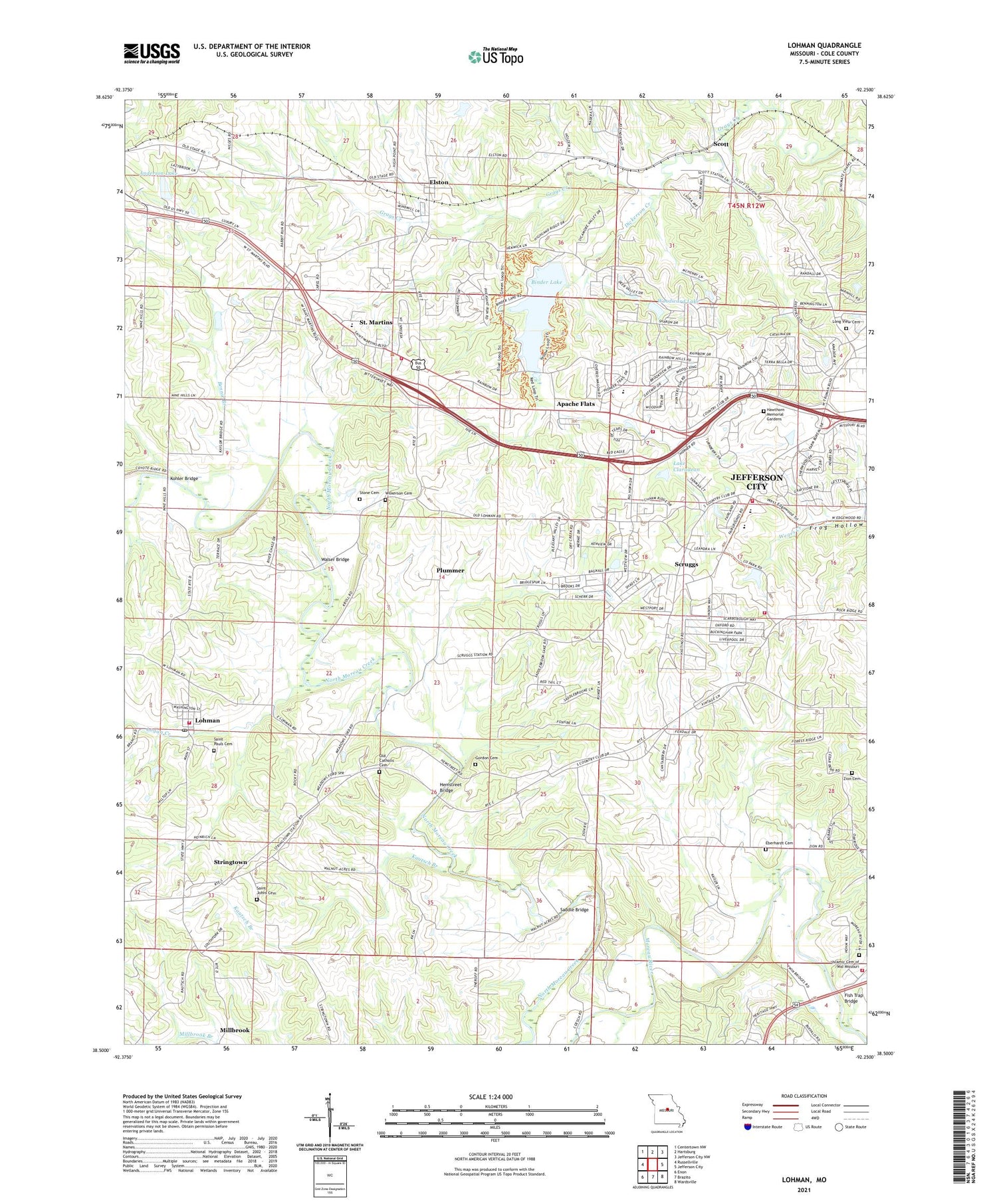 Lohman Missouri US Topo Map Image