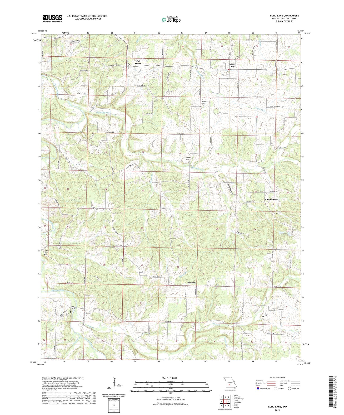 Long Lane Missouri US Topo Map Image