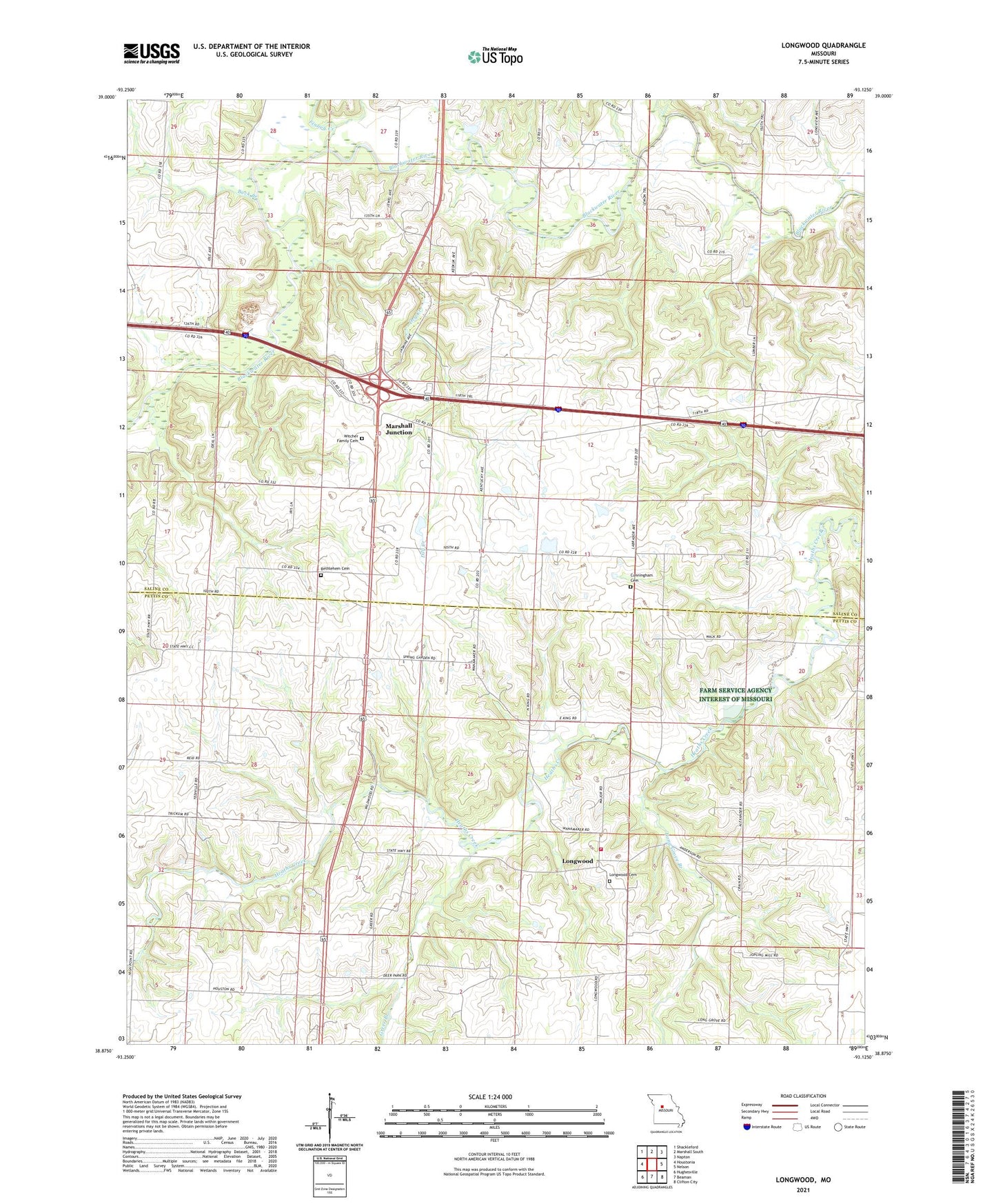 Longwood Missouri US Topo Map Image