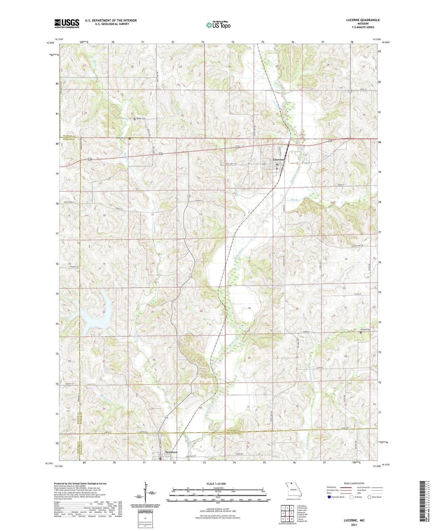 Lucerne Missouri US Topo Map Image