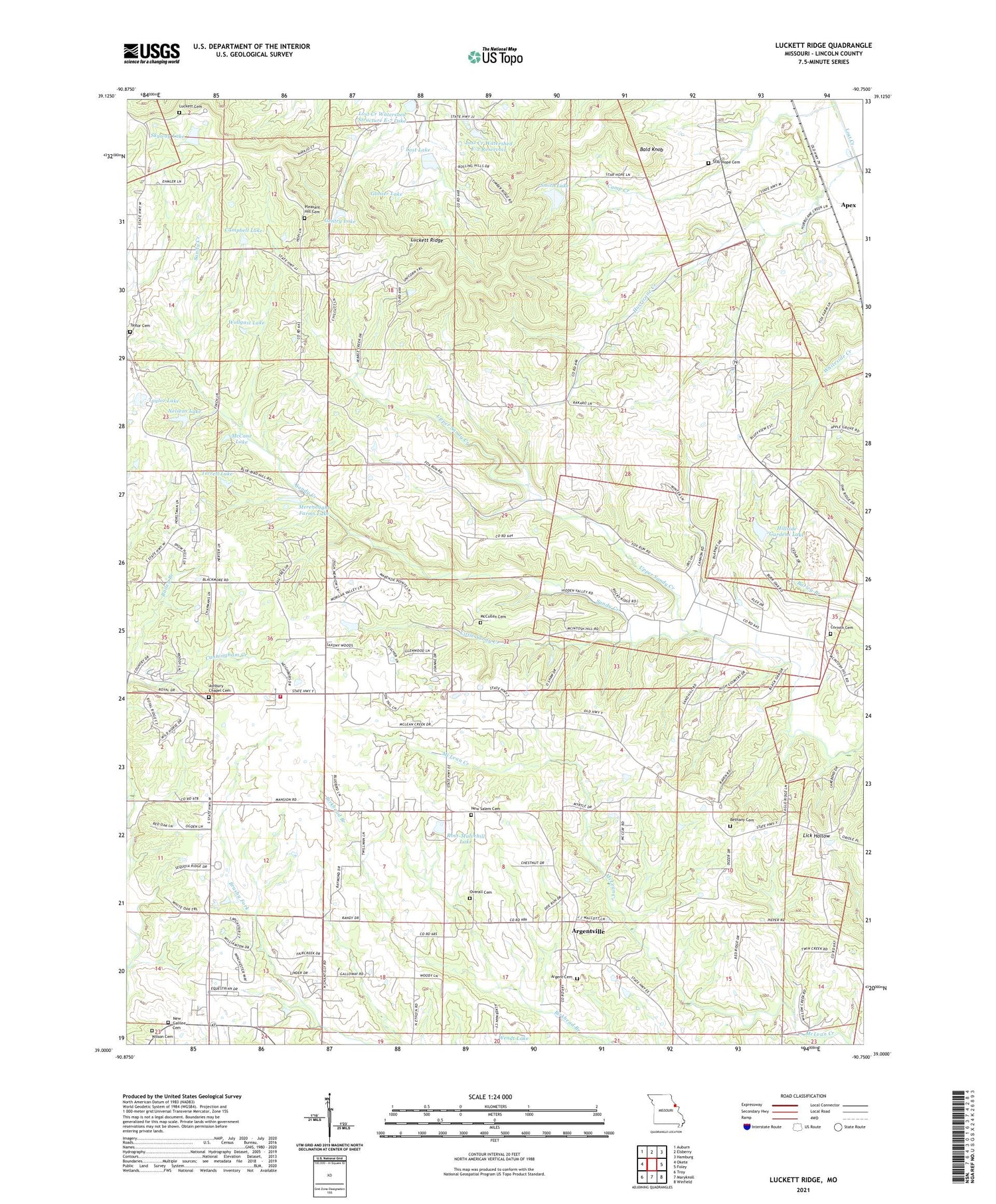 Luckett Ridge Missouri US Topo Map Image