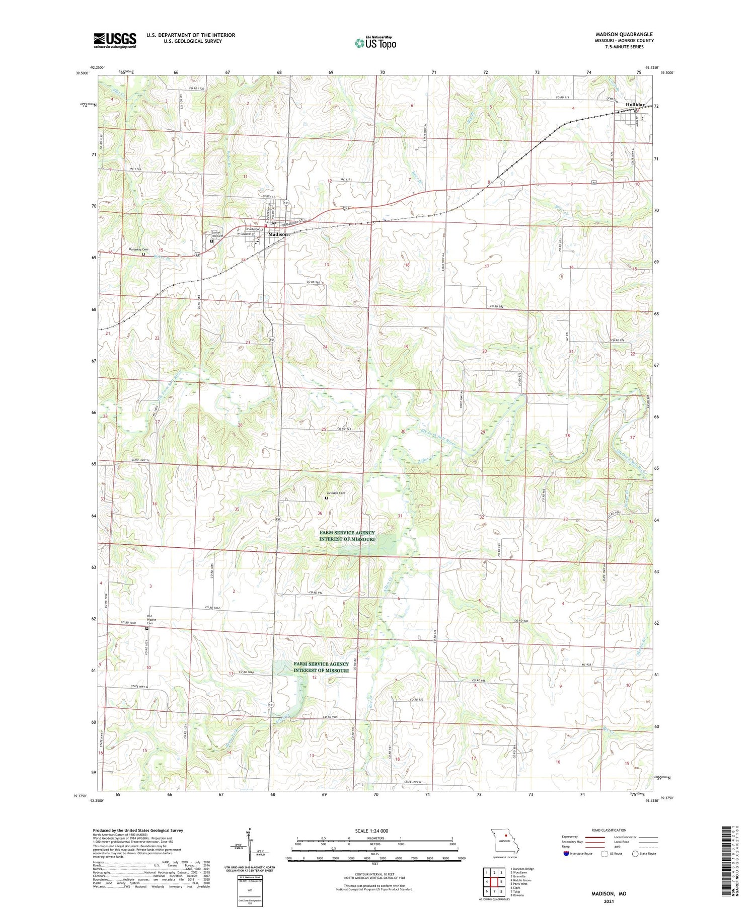 Madison Missouri US Topo Map Image