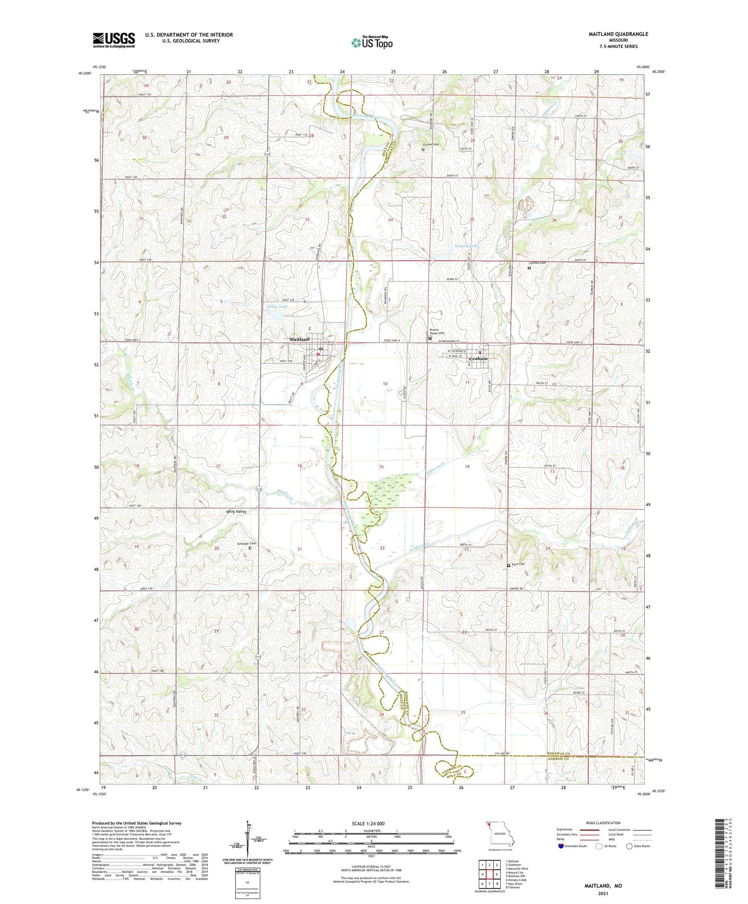 Maitland Missouri US Topo Map Image