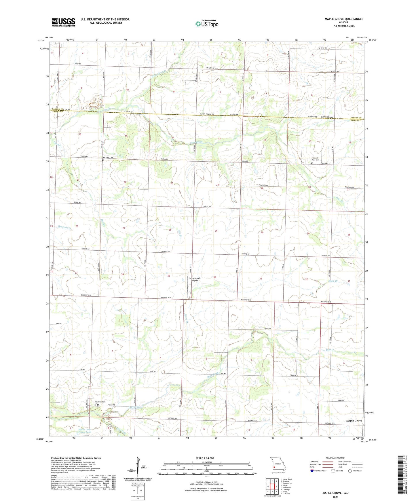 Maple Grove Missouri US Topo Map Image