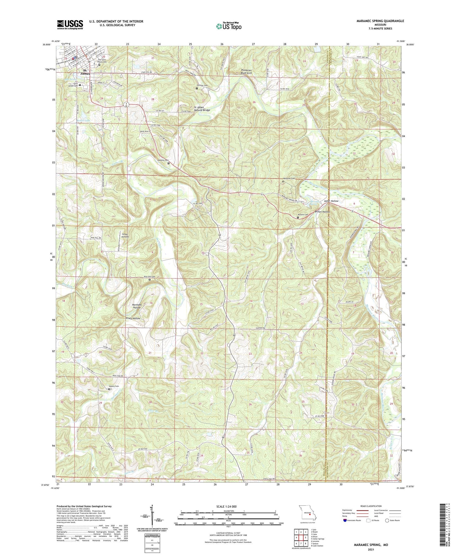 Maramec Spring Missouri US Topo Map Image