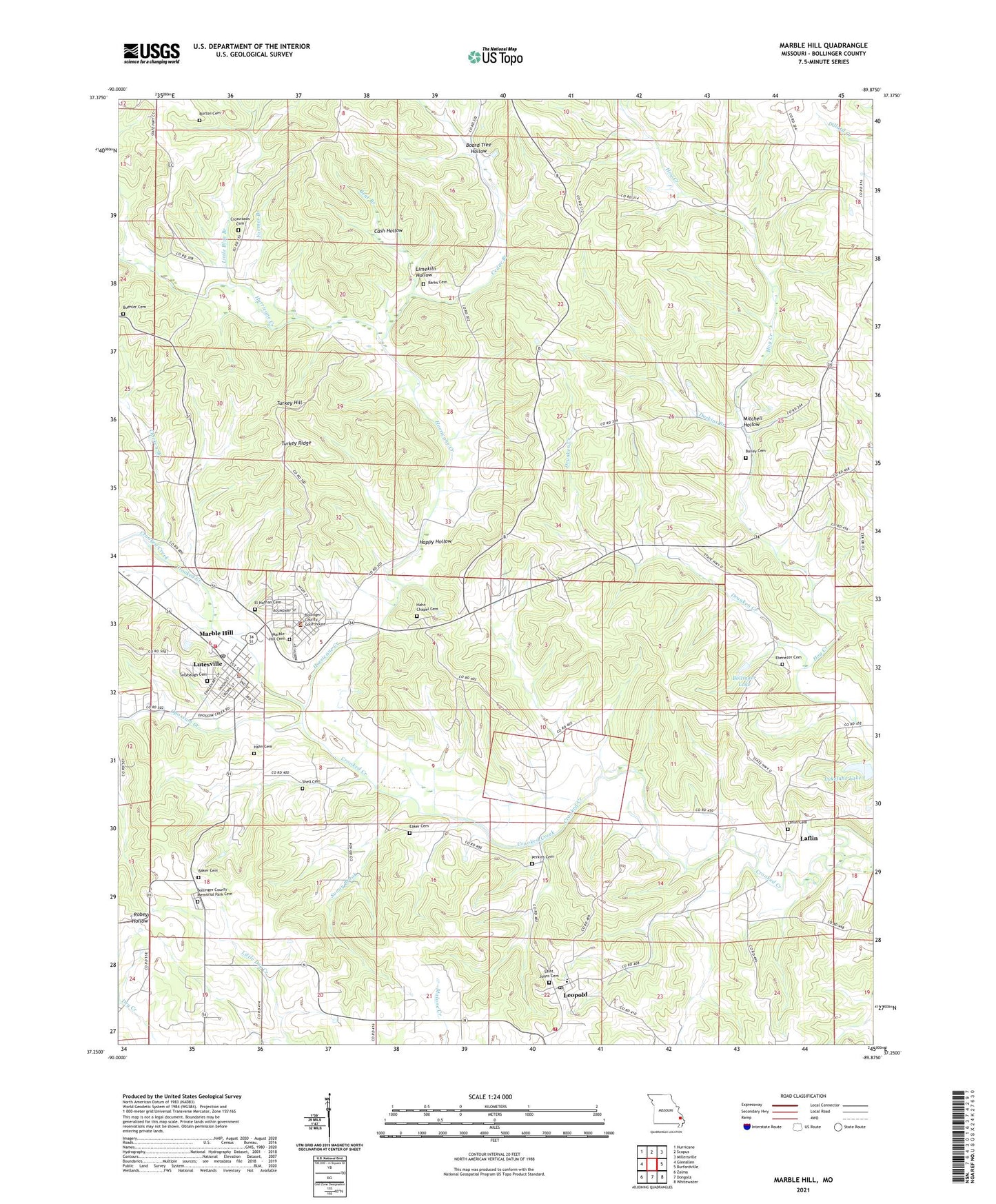 Marble Hill Missouri US Topo Map Image