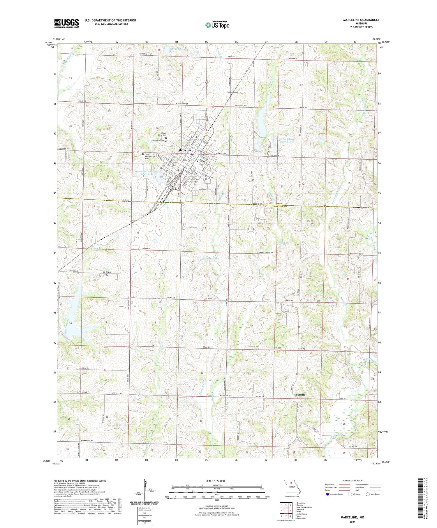 Marceline Missouri US Topo Map Image