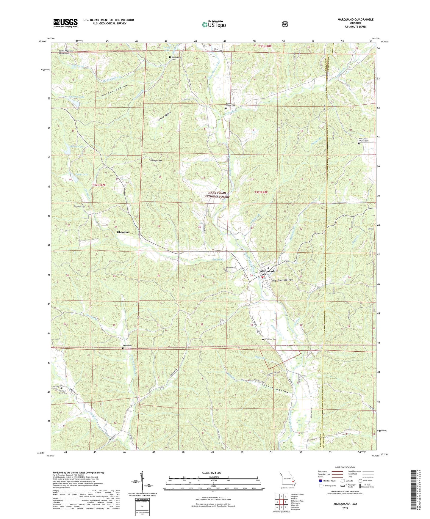 Marquand Missouri US Topo Map Image