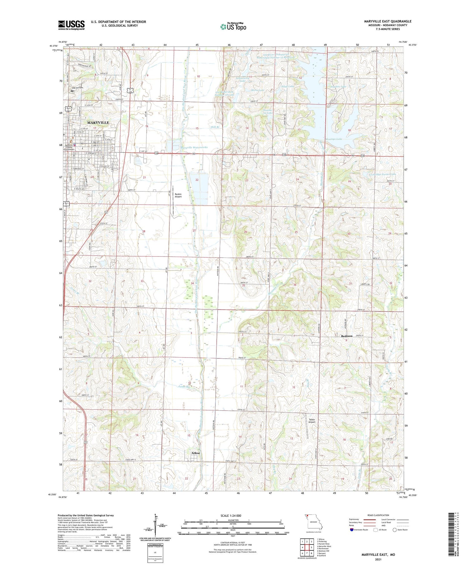 Maryville East Missouri US Topo Map Image