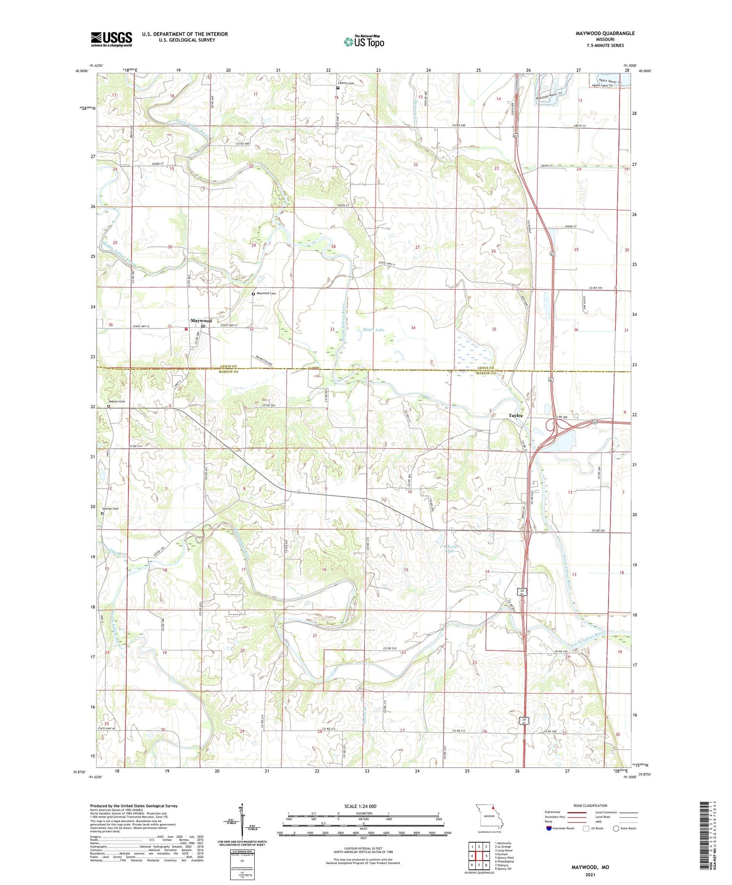 Maywood Missouri US Topo Map Image