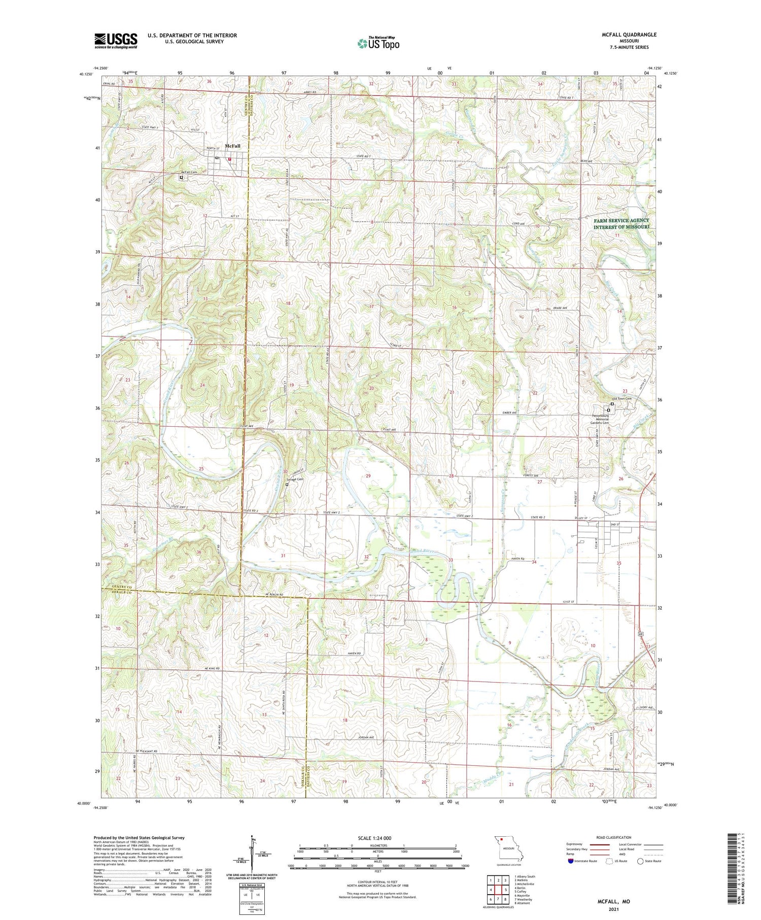 McFall Missouri US Topo Map Image